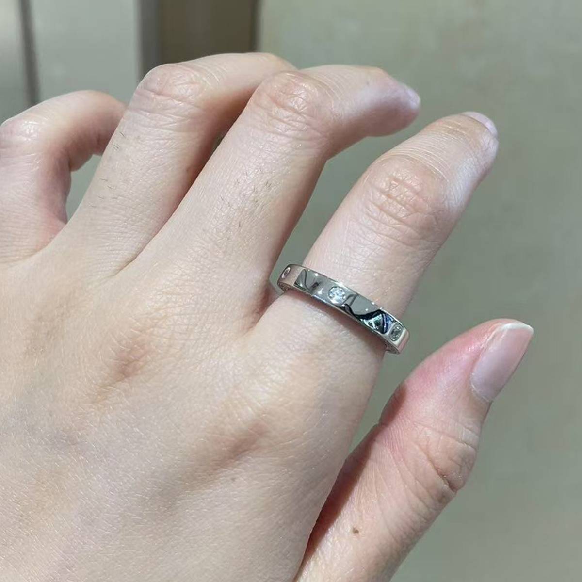 Simple and stylish S925 silver plated platinum women's ring custom selection, accessory stone Moissanite 0.81ct